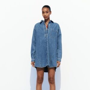 Zara Denim Shirt Dress - Size L - NWT